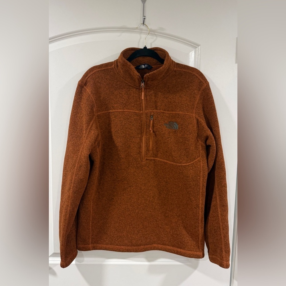 The North Face Mens Large Brown Fleece Quarter Zip Pullover Jacket - Picture 11 of 12